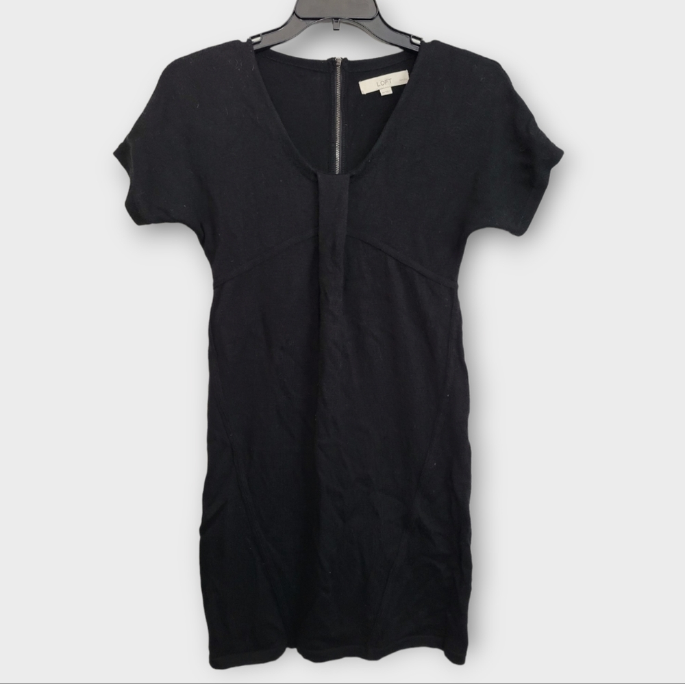 Loft V Neck Merino Wool Blend Sweater Dress Size Medium Petite